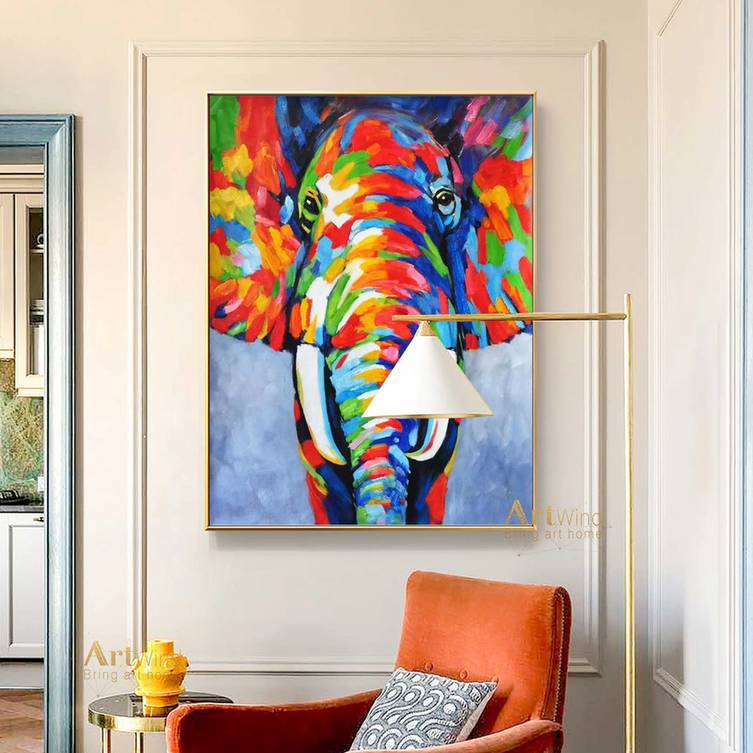 Colorful Original Modern Room Abstract Canvas Artwork XDX5J